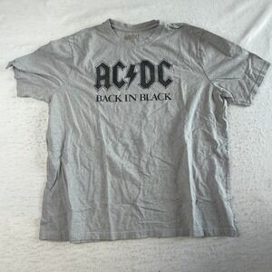 AC/DC T-Shirt Mens 3XL Gray Back In Black Graphic Short Sleeve Crew Neck